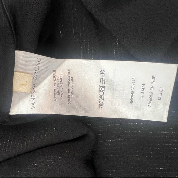 VANESSA BRUNO Bell blouse metallic sz L - Picture 8 of 9